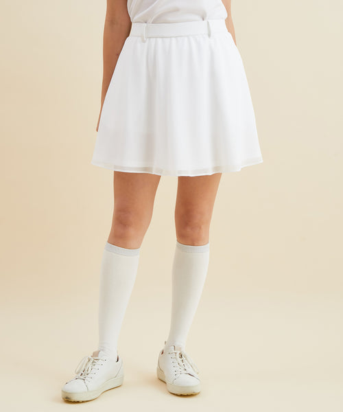 【ホワイト（10）】【UV】【吸水速乾】メッシュコンビフレアースカート