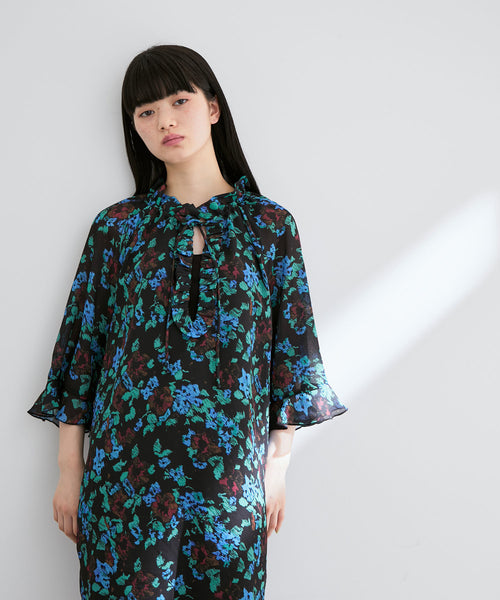 【GANNI】Printed Crepe OP