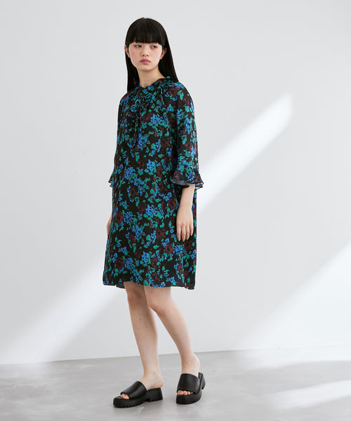 【GANNI】Printed Crepe OP