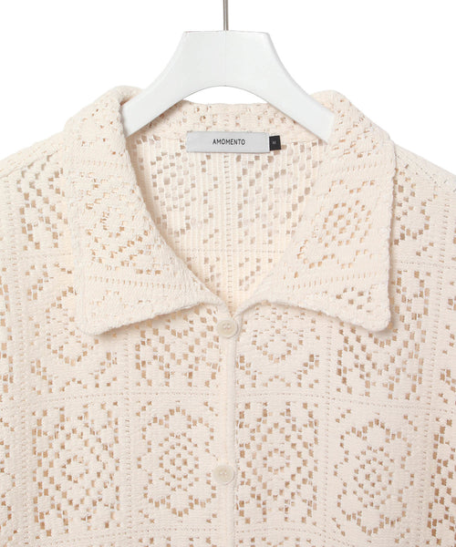 ADAM ET ROPÉ FEMME / 【AMOMENTO】CROCHET SHIRTS M (トップス