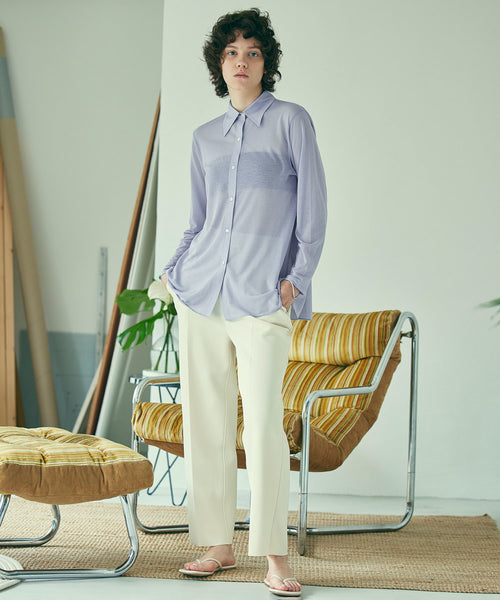 PHEENY】Cotton nylon sheer shirt フィーニー-