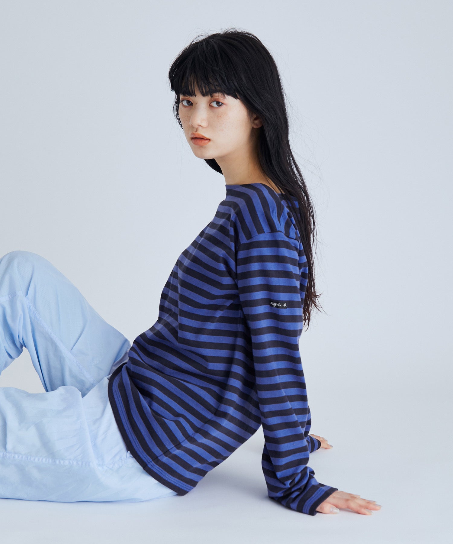 agnes b. pour ADAM ET ROPE'】ロングスリーブボーダーＴシャツ ...