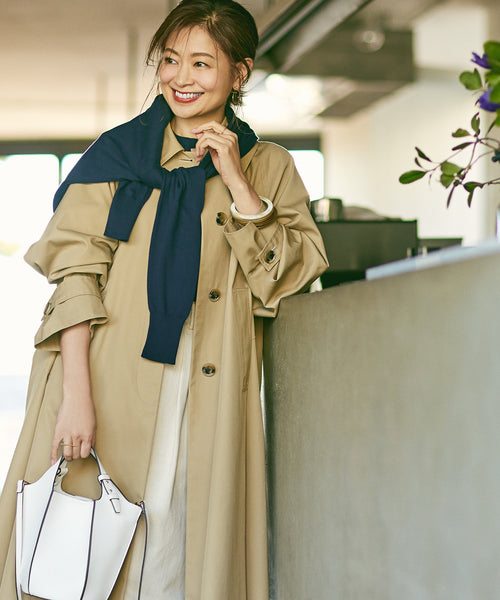 ステンカラーコート　三尋木さんコラボ　ベージュ