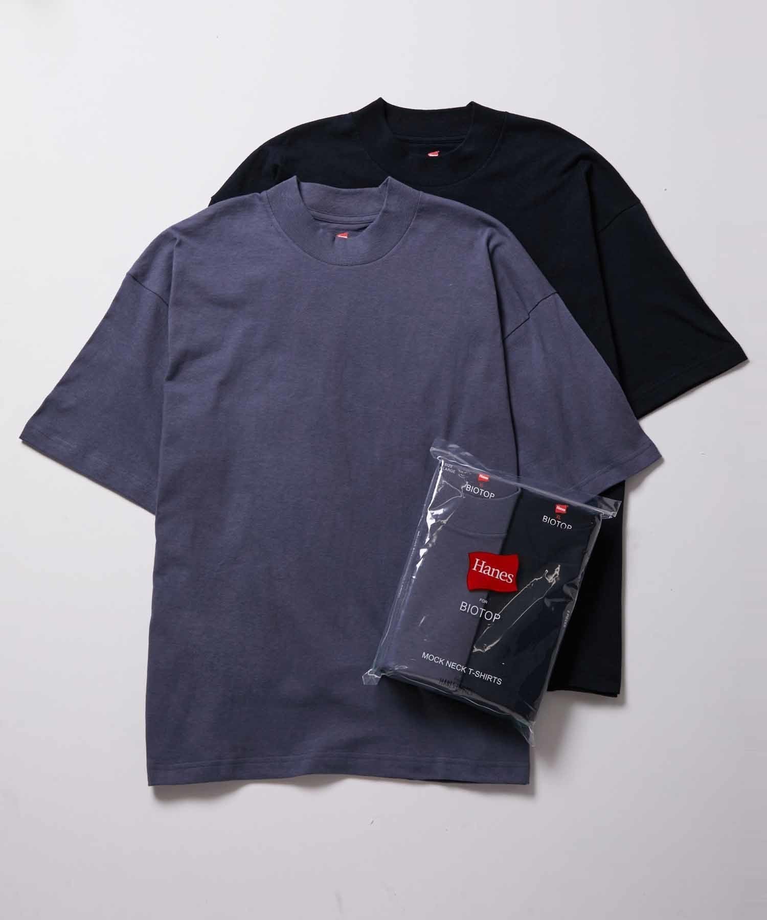 Hanes for BIOTOP】RECYCLE COTTON MOCK NECK T-SHIRTS（2枚パック