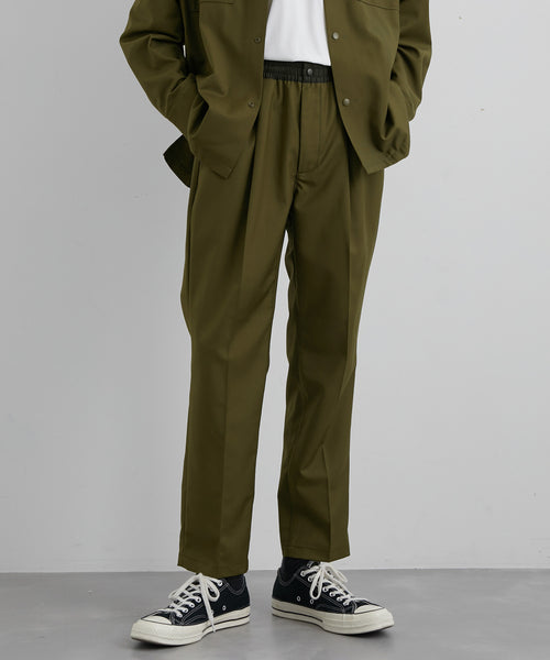 Double Pleat Pant Twill Light Olive