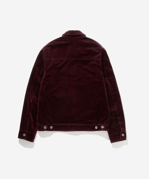 テレビで話題】 【パープル（50）】Harrison Velvet Trucker Jacket ...