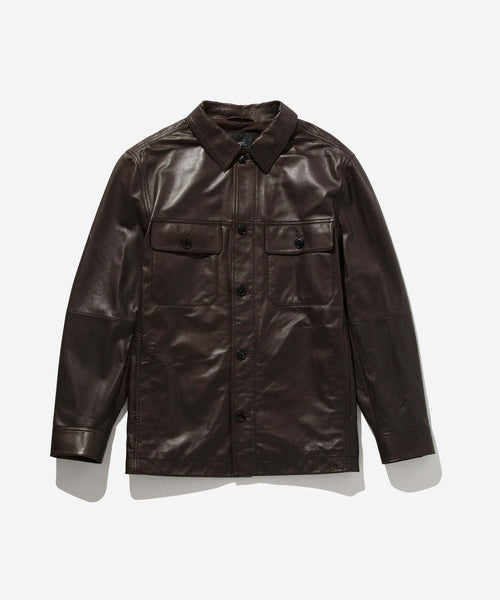 Leather Shirt Jacket