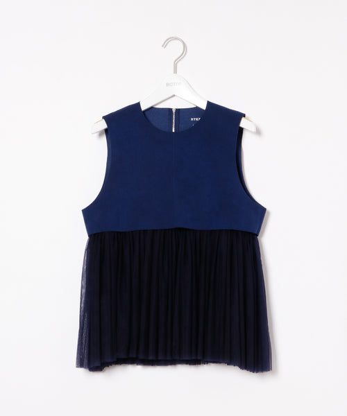 BIOTOP / WOMENS【HYKE】ULTRASUEDE TULLE TOP (トップス / その他