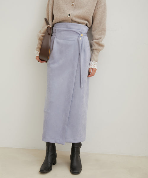 VIS / エコスエードラップ調Iラインスカート【sustainable】 (スカート