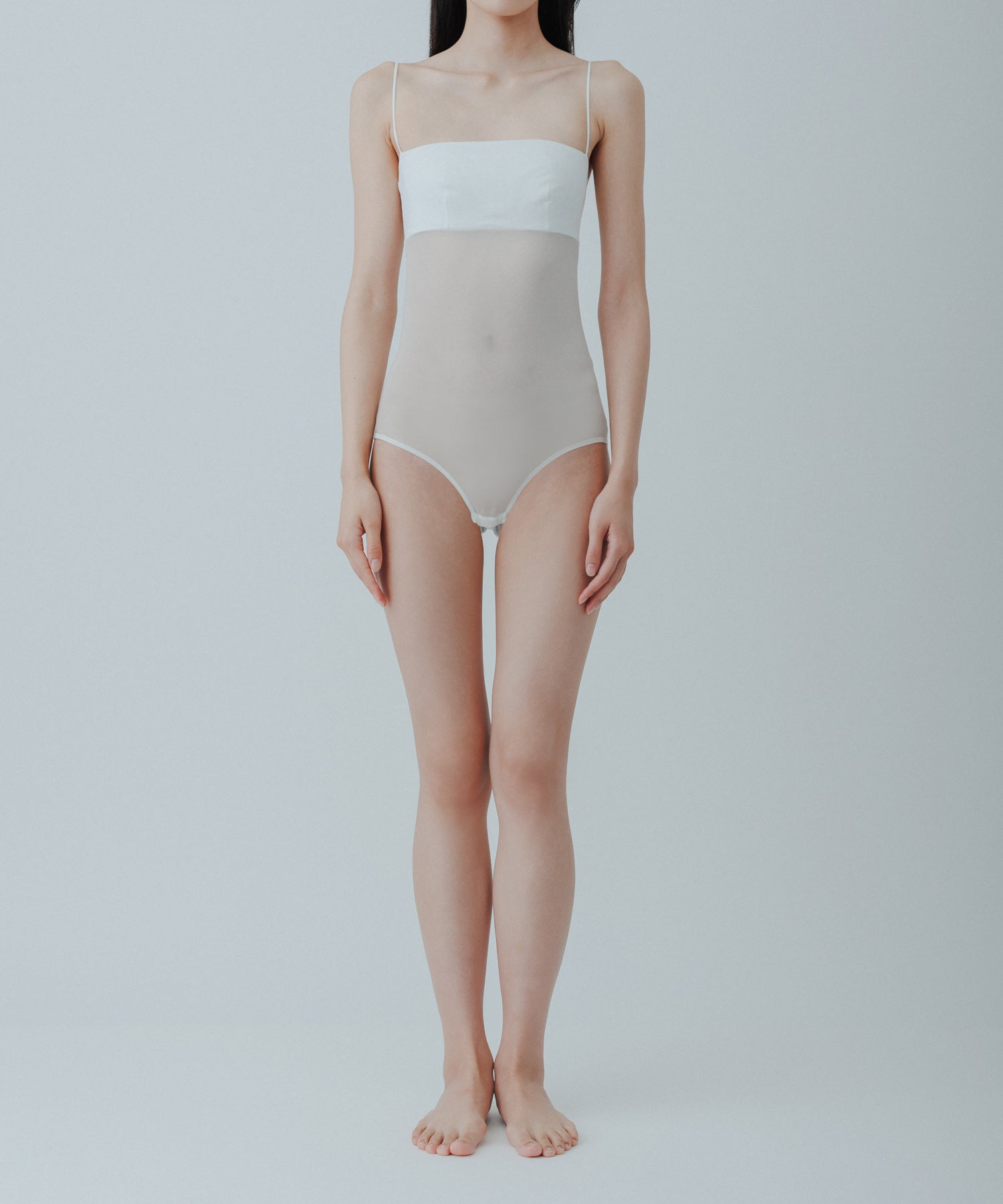 yo biotop Cotton mesh bodysuit - キャミソール