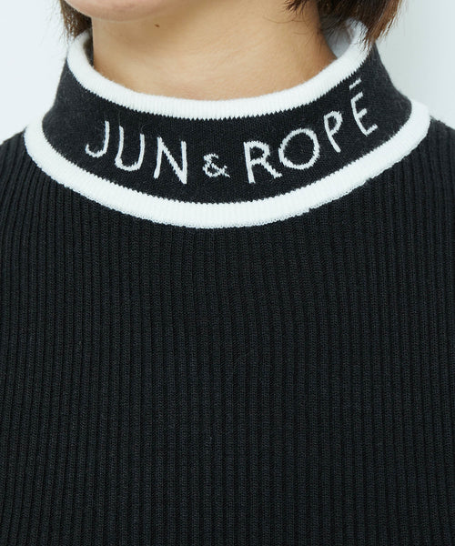 JUN&ROPÉ(ジュン アンド ロペ) / ロゴモックネック長袖リブプル 