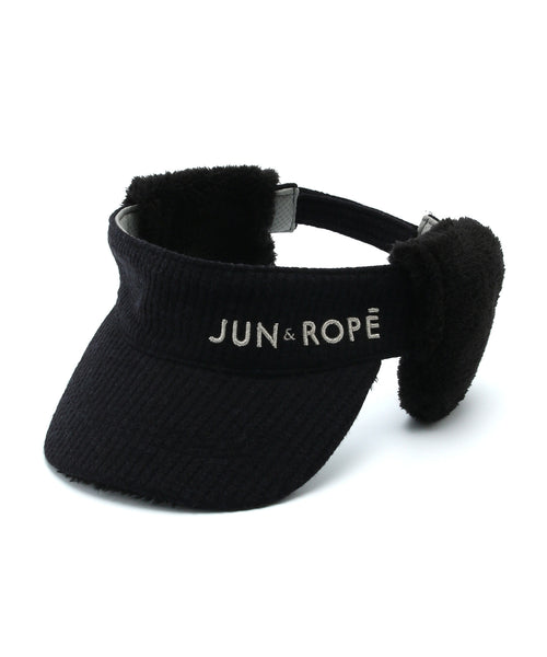 JUN&ROPÉ / ワッフル＆フリース 2WAY耳当て付きサンバイザー (帽子