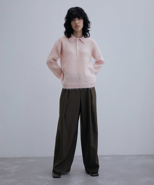 ADAM ET ROPÉ FEMME / 【AURALEE】BRUSHED SUPER KID MOHAIR KNIT POLO