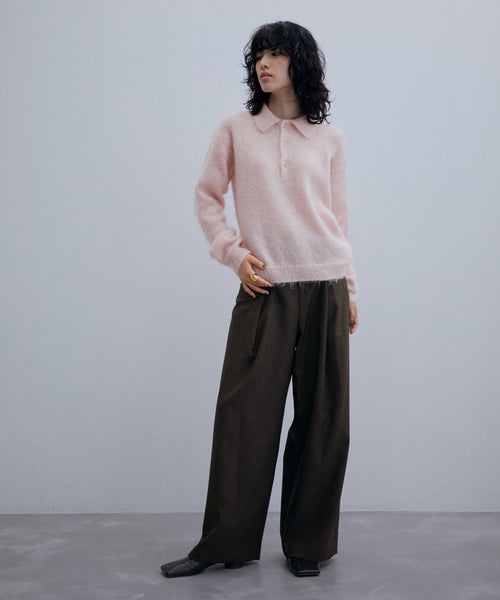 ADAM ET ROPÉ FEMME / 【AURALEE】BRUSHED SUPER KID MOHAIR KNIT POLO 