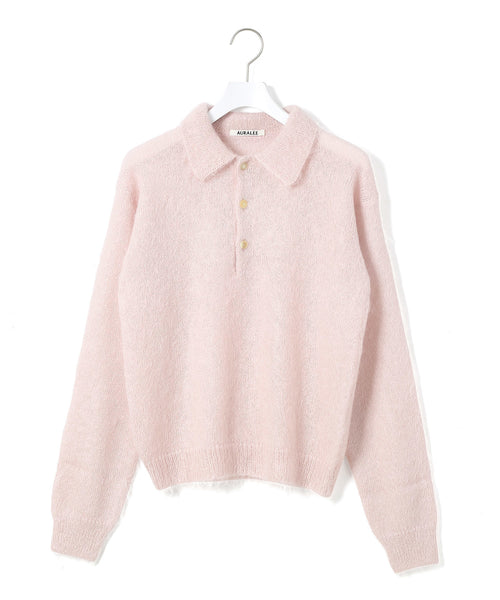 ADAM ET ROPÉ FEMME / 【AURALEE】BRUSHED SUPER KID MOHAIR KNIT POLO 