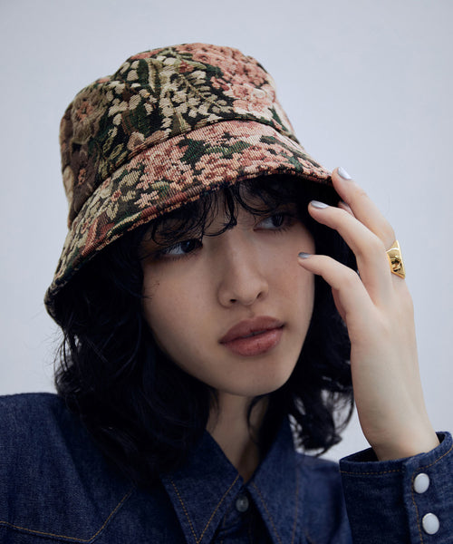 ADAM ET ROPÉ FEMME / 【AMOMENTO】FLOWER JACQUARD BUCKET HAT (帽子 