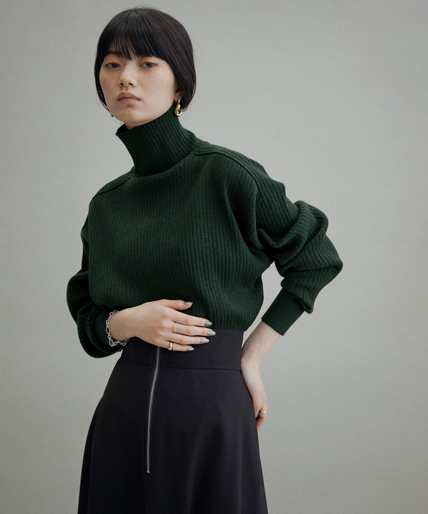 ADAM ET ROPÉ FEMME / 【WEB・一部実店舗限定】WOOL混リブタートル