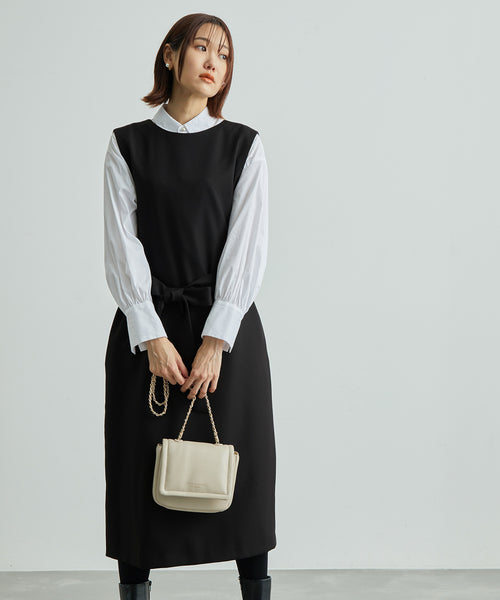 ROPÉ PICNIC / 2WAY/Powder Twill Stretch ジレジャンスカ (ワンピース