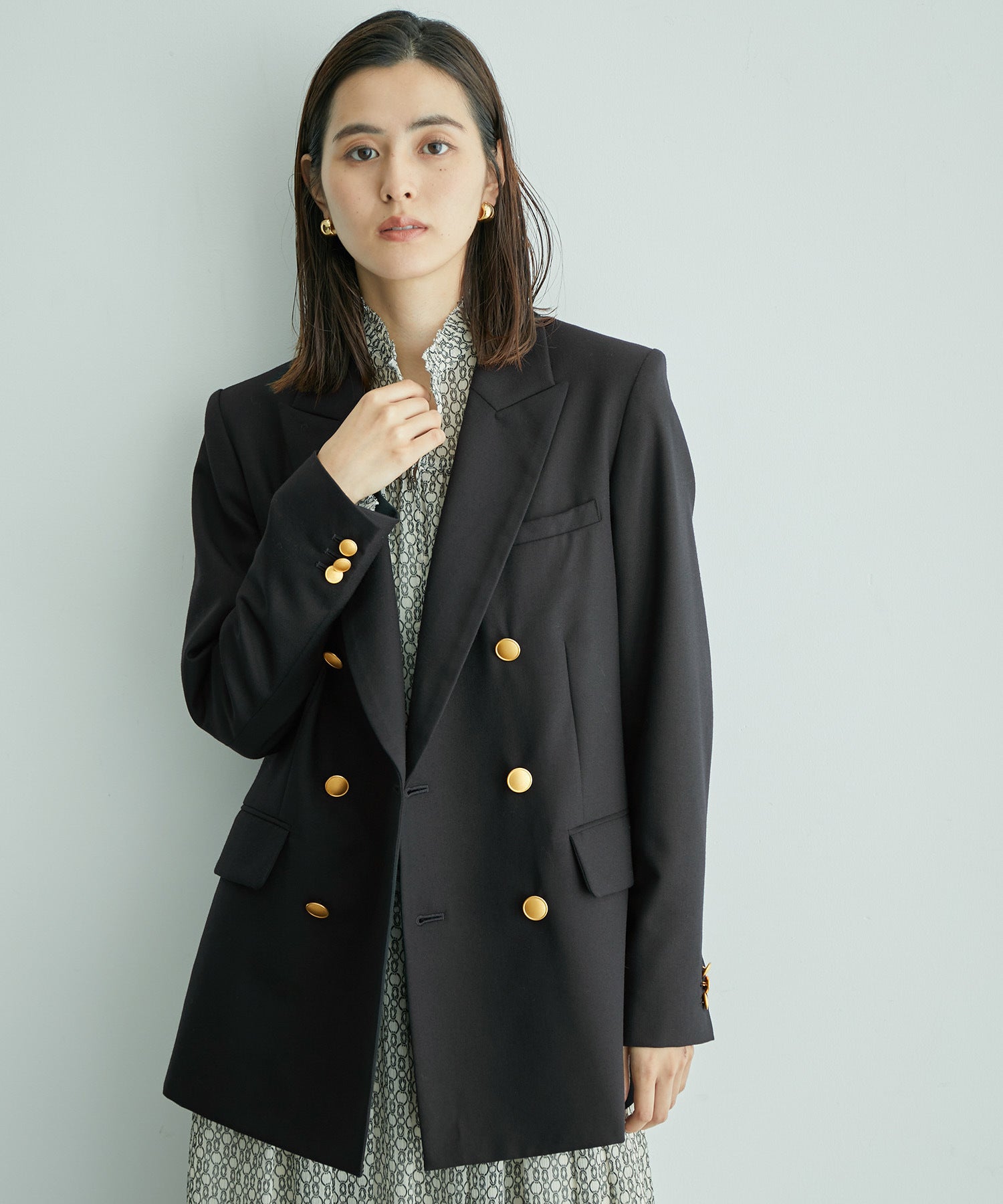 極美品】✨今期 23AW Wブレストブレザー 36 ネイビー-