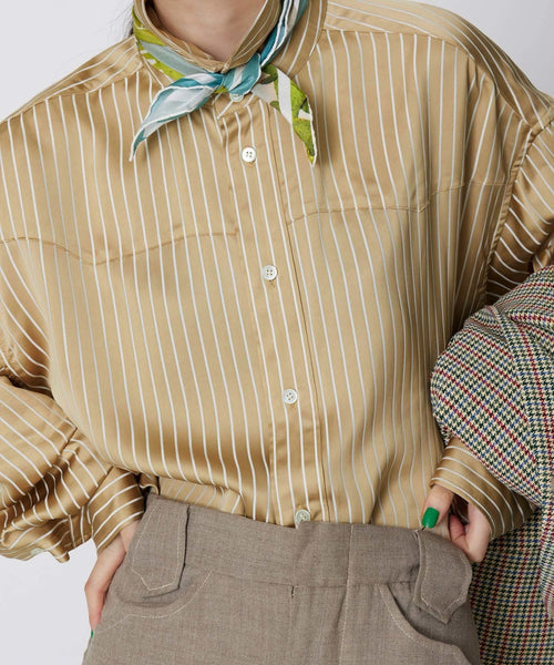 M TO R / ［BLOUSE］STRIPE DESIGN OVER SHIRTS (トップス / シャツ ...