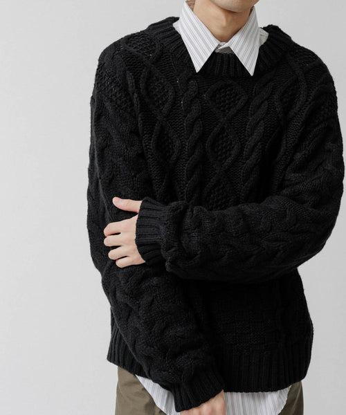 M TO R / ［TOPS］PATCHWORK CABLE KNIT (トップス / ニット/セーター ...