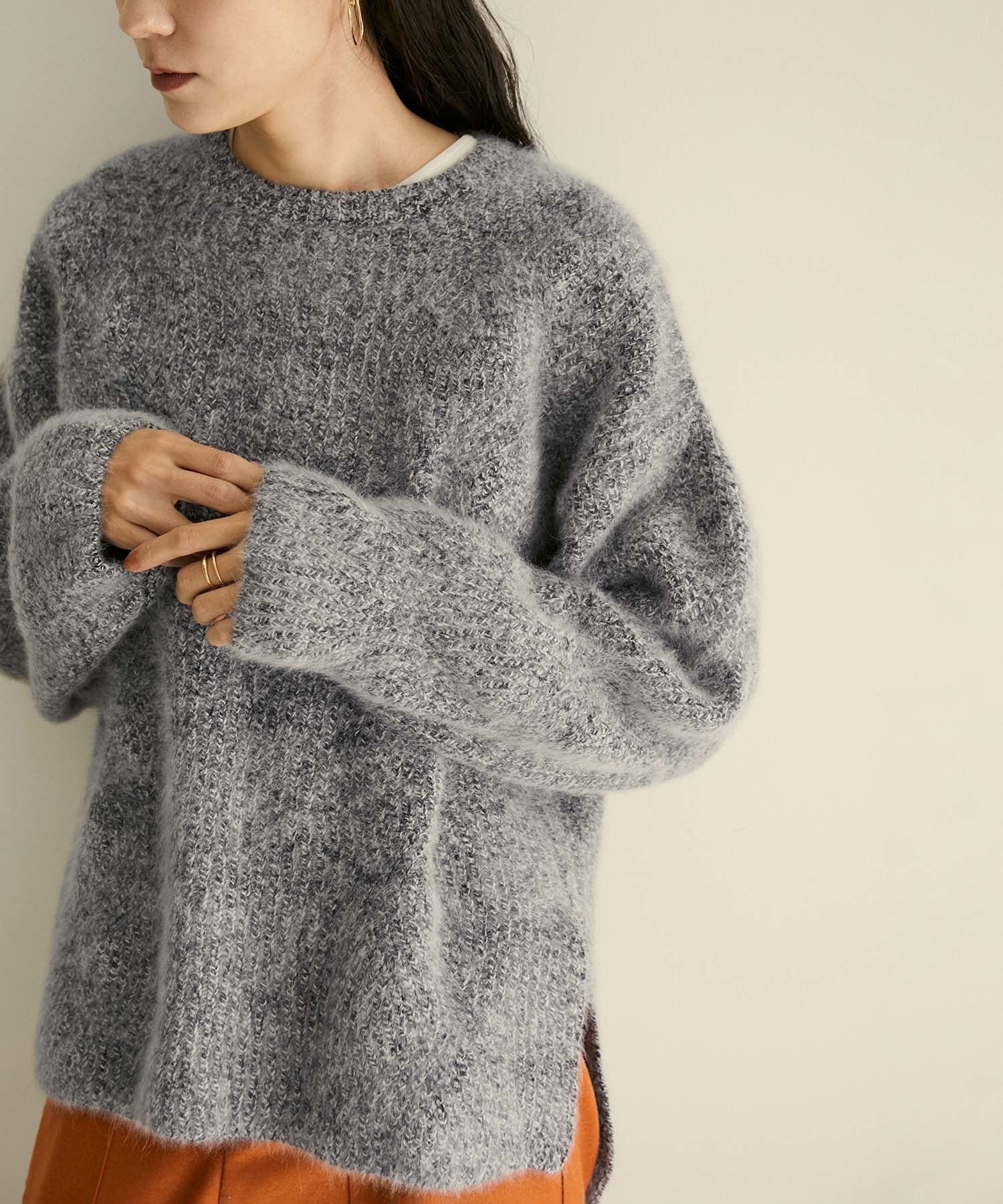 送料＆加工料込 BATONER women FOX-WOOL CREW NECK - 通販