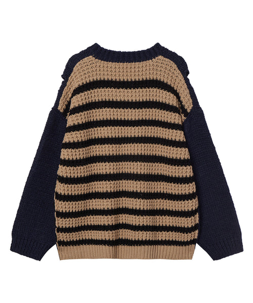 bonjour records / 【TheOpen Product】STRIPEBACK CUT-OUT KNIT