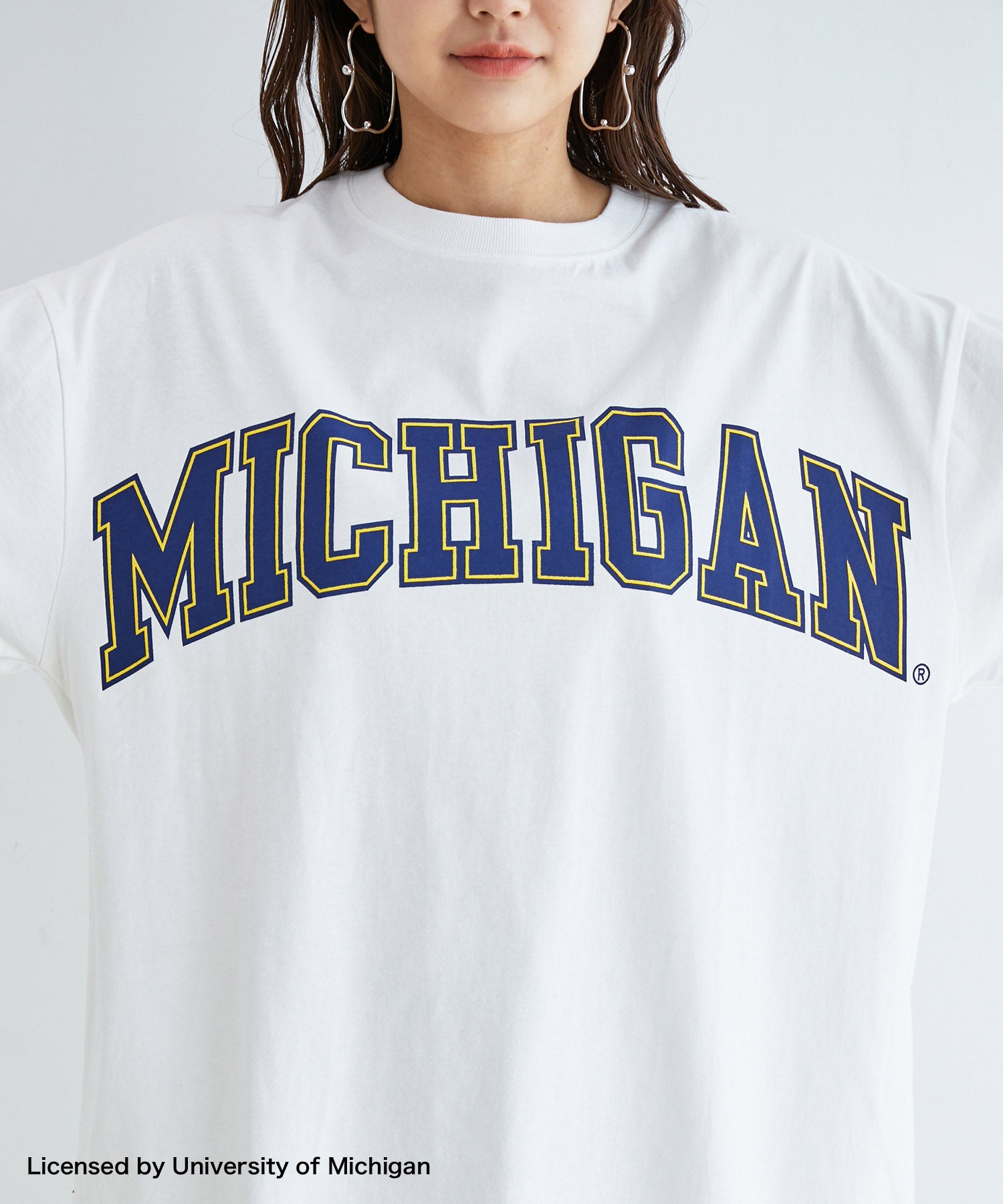 WEB限定】【vis-`a-vis別注】Michigan大学ビックシルエットロゴTシャツ
