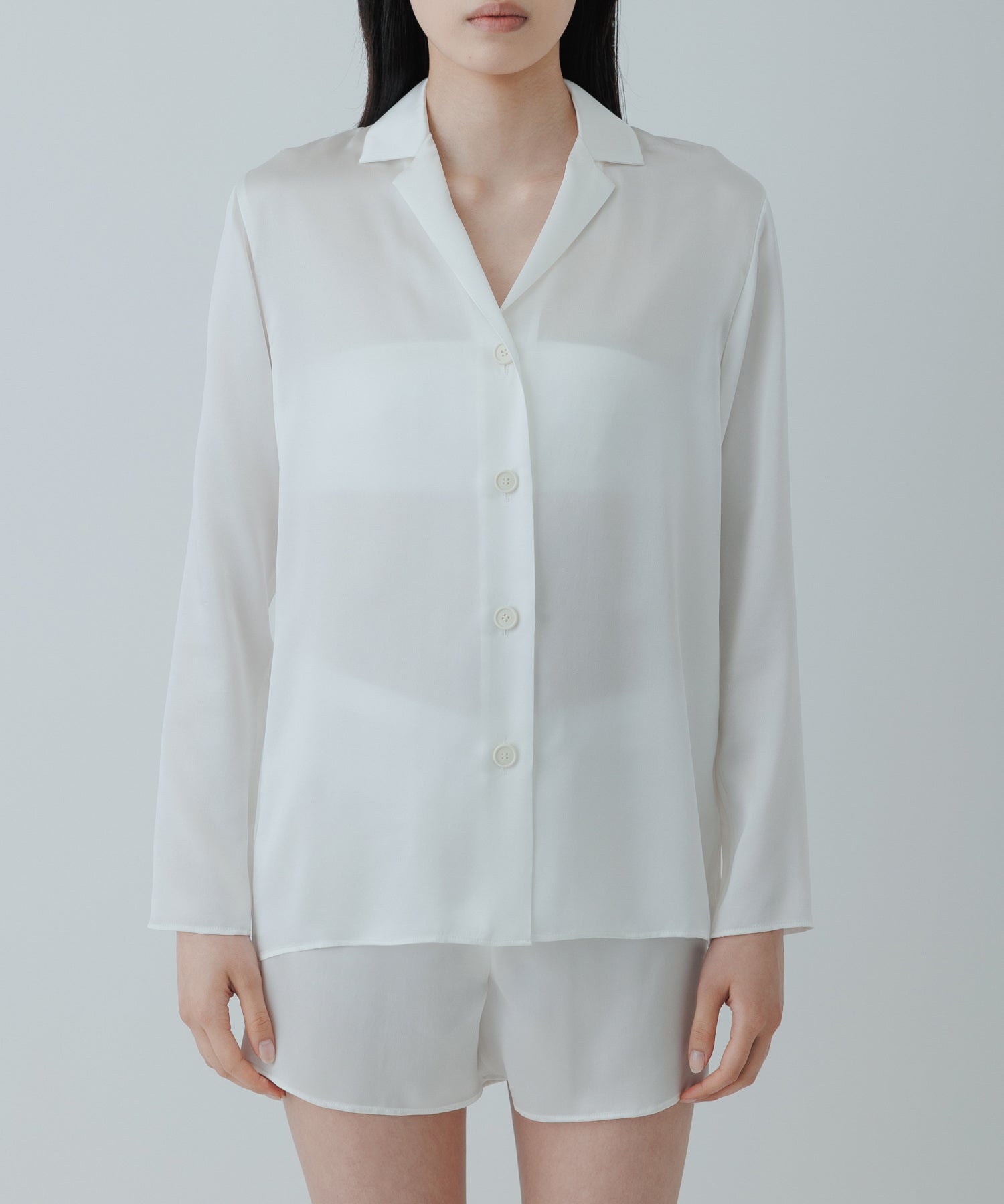 yo BIOTOP Lingerie silk collar shirt | tradexautomotive.com