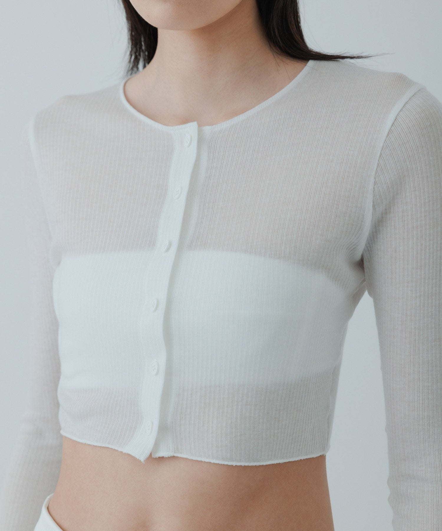 店舗在庫 - WOMENS【yo BIOTOP Lingerie】sheer rib short cardigan ...