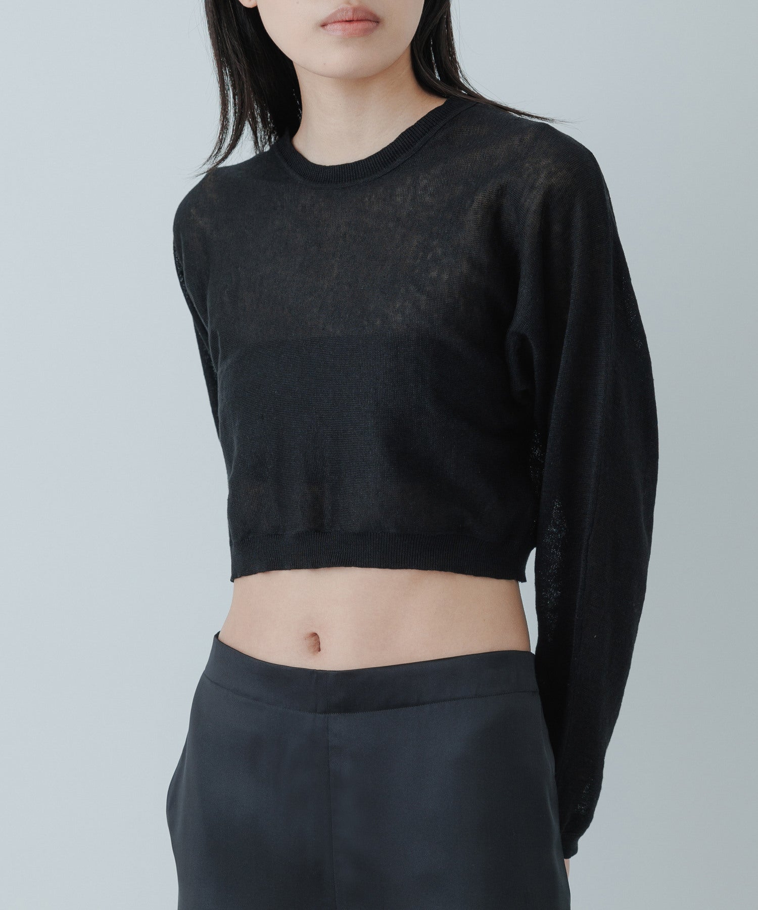 yo biotop sheer mohair V top ブラック