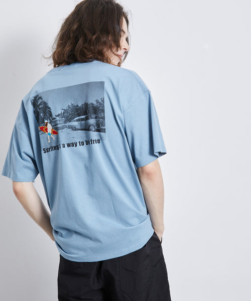 JUNRed / フォト刺繍バックプリントTシャツ (トップス / Tシャツ