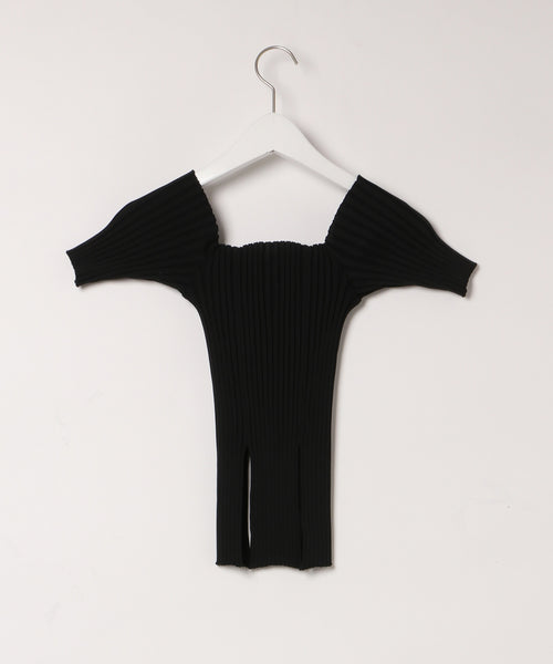 BIOTOP / WOMENS【FETICO】RIB KNIT SLIT TOP (トップス / その他