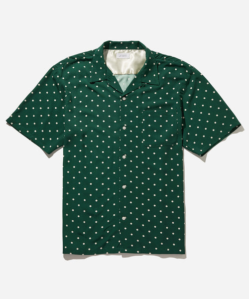 グリーン（30）】Dot Open Collar S/S Shirt-