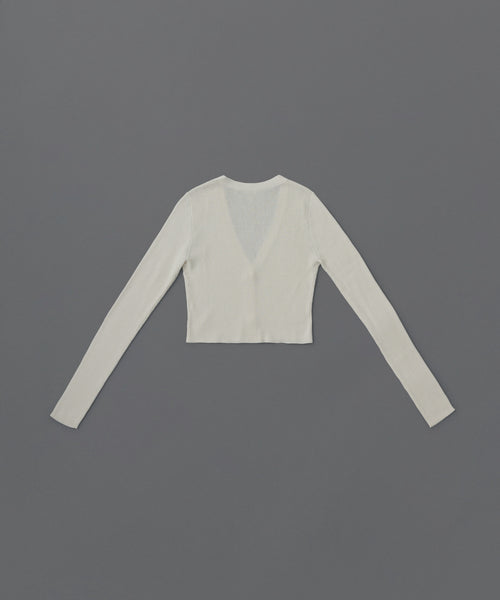 BIOTOP / 【yo BIOTOP】V silk cotton lib short cardigan (トップス