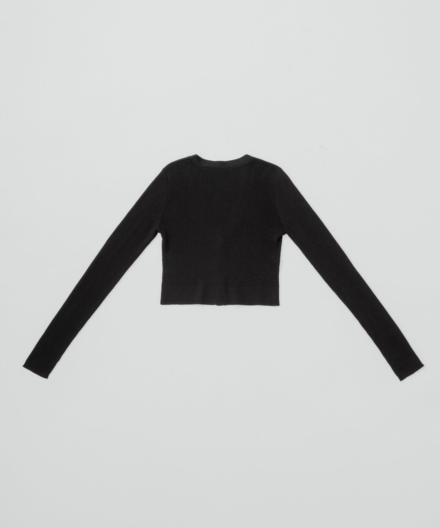 Piper Silk Rib Cropped Cardigan / Charcoal - JOHN ELLIOTT