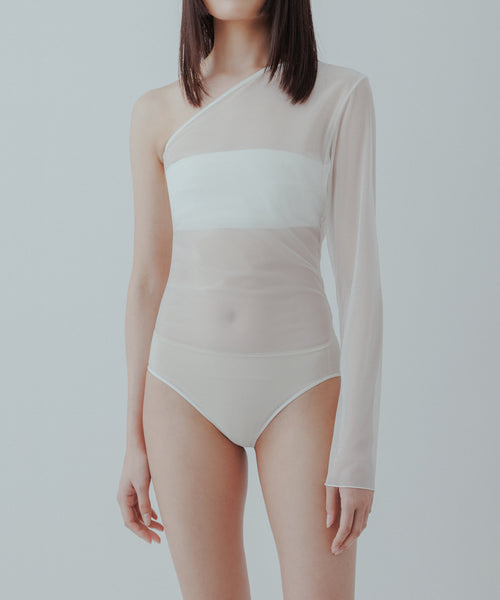 yo BIOTOP】One shoulder sheer bodysuitAdametRope - カットソー(長袖