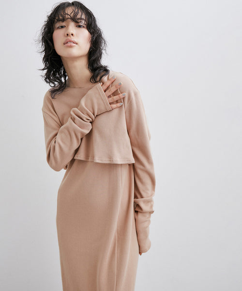 【ピンク系（65）】<SETアイテム>【ADAM ET ROPE'】BOTANICAL DYED  DRESS