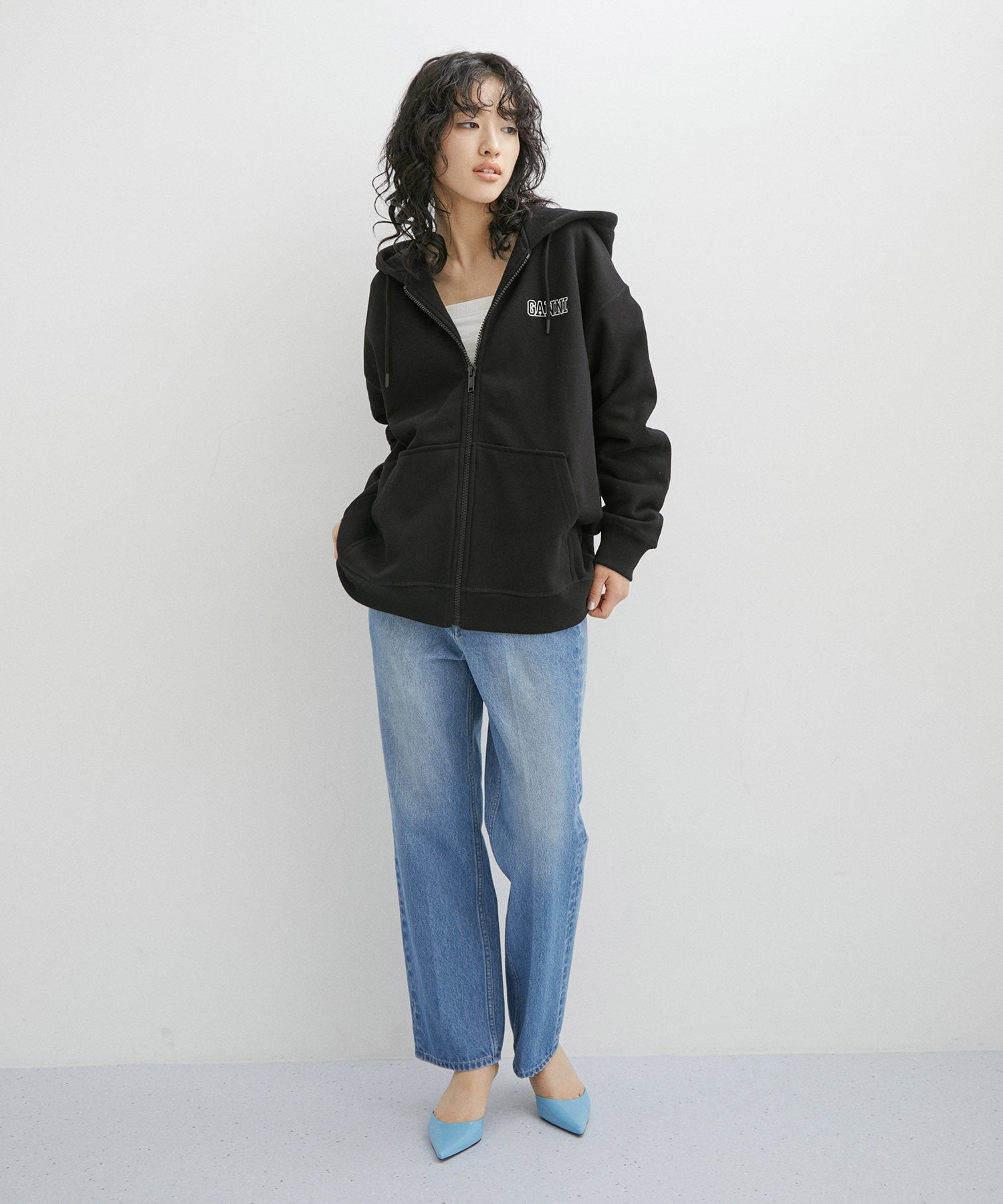 ベストセラー 優秀》GANNI》OVERSIZED ZIP HOODIE HOODIE パーカー ...