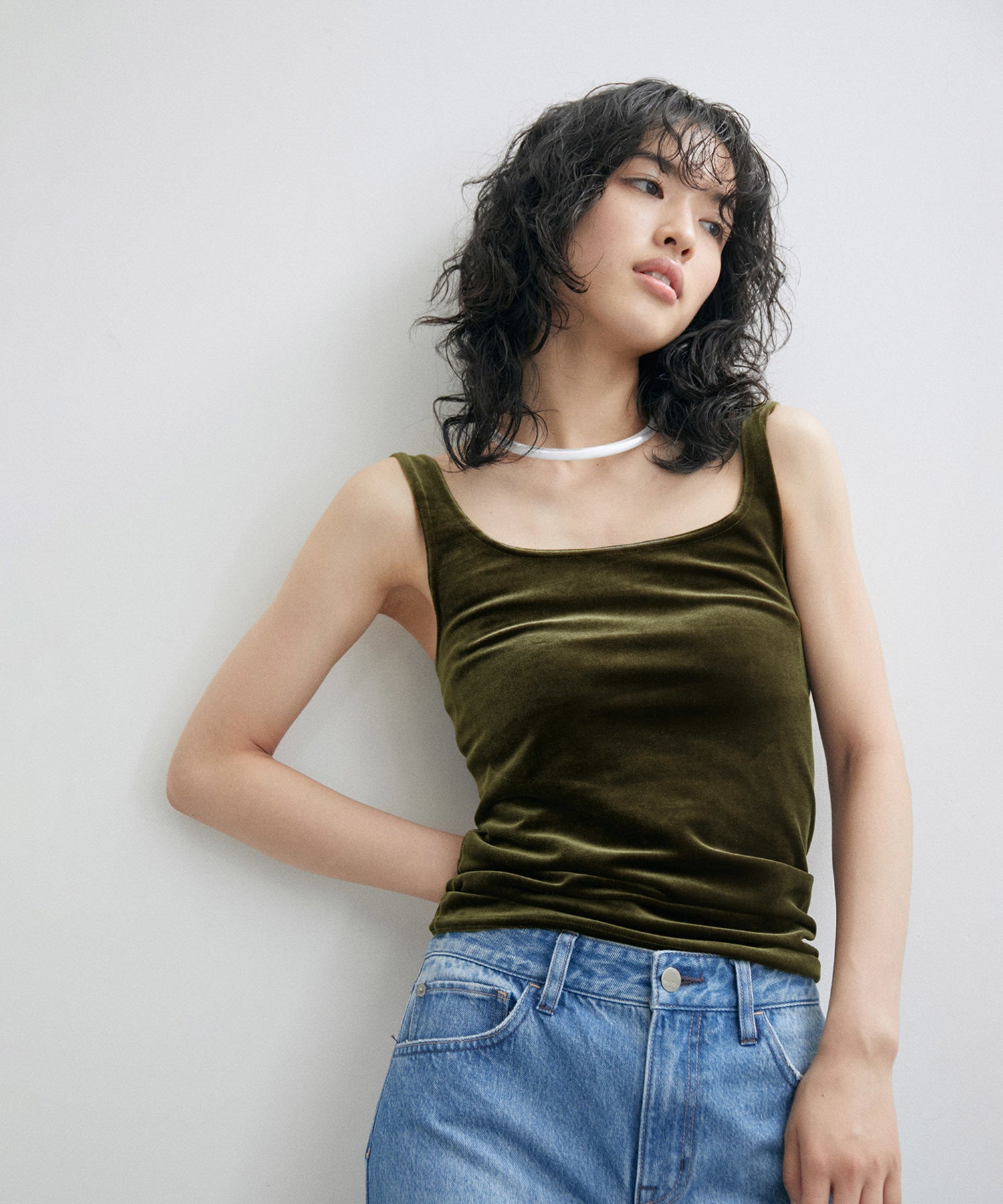 SIMONE WILD】VELVET SINGLET タンクトップ-