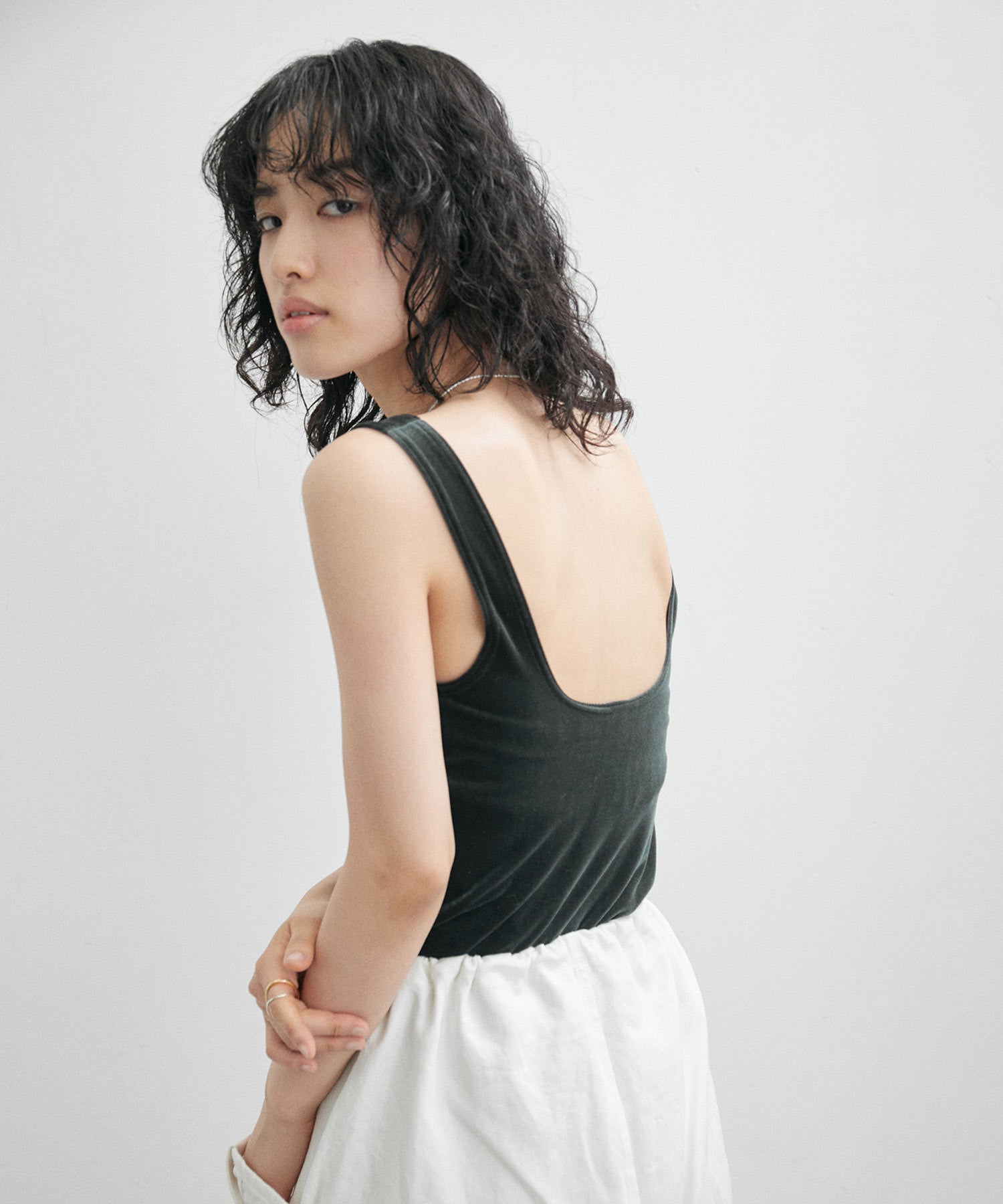 SIMONE WILD】VELVET SINGLET タンクトップ-