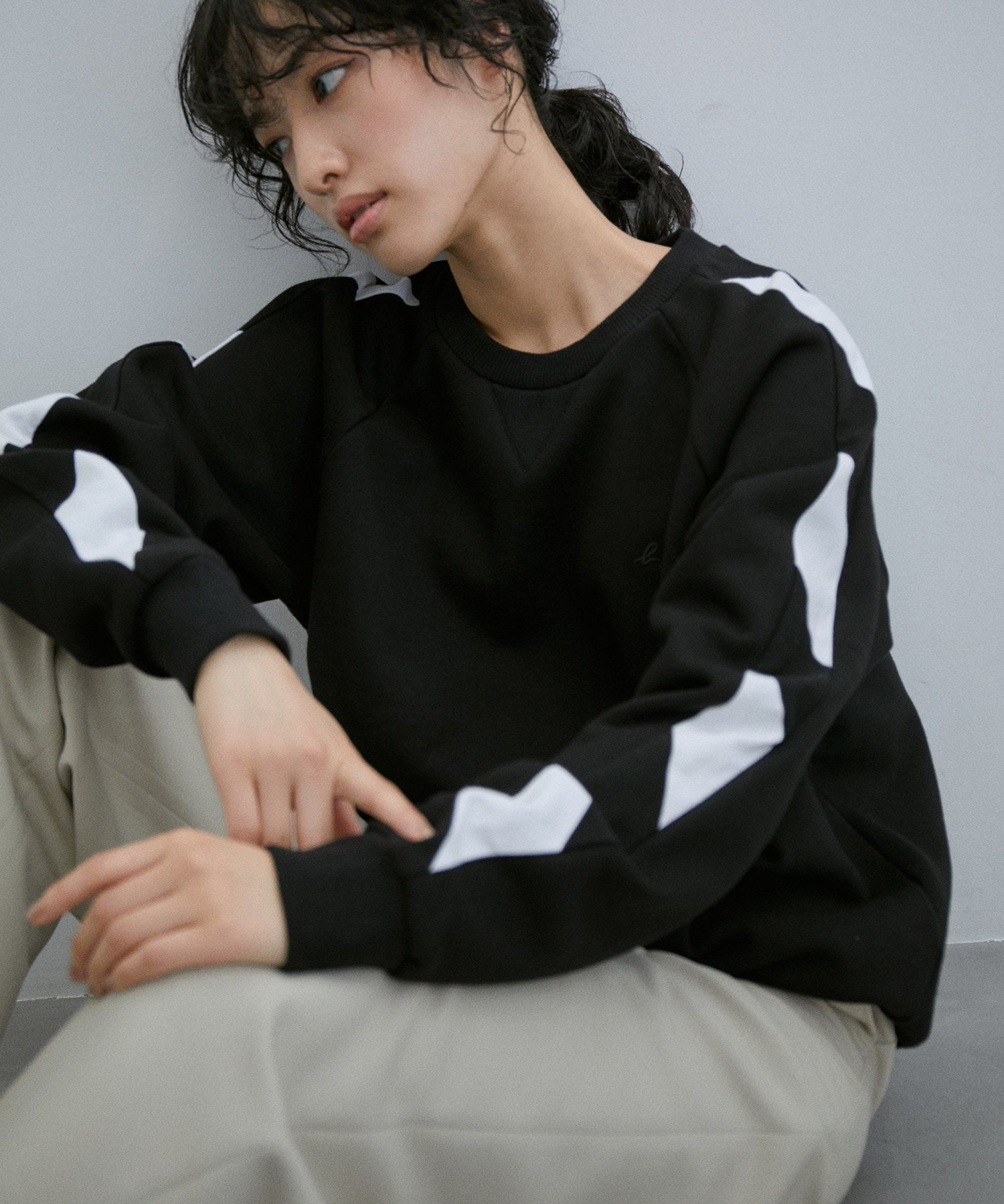 WEB限定】【agnes b. pour ADAM ET ROPE'】SWEAT SENGA MIXTE BANDE 