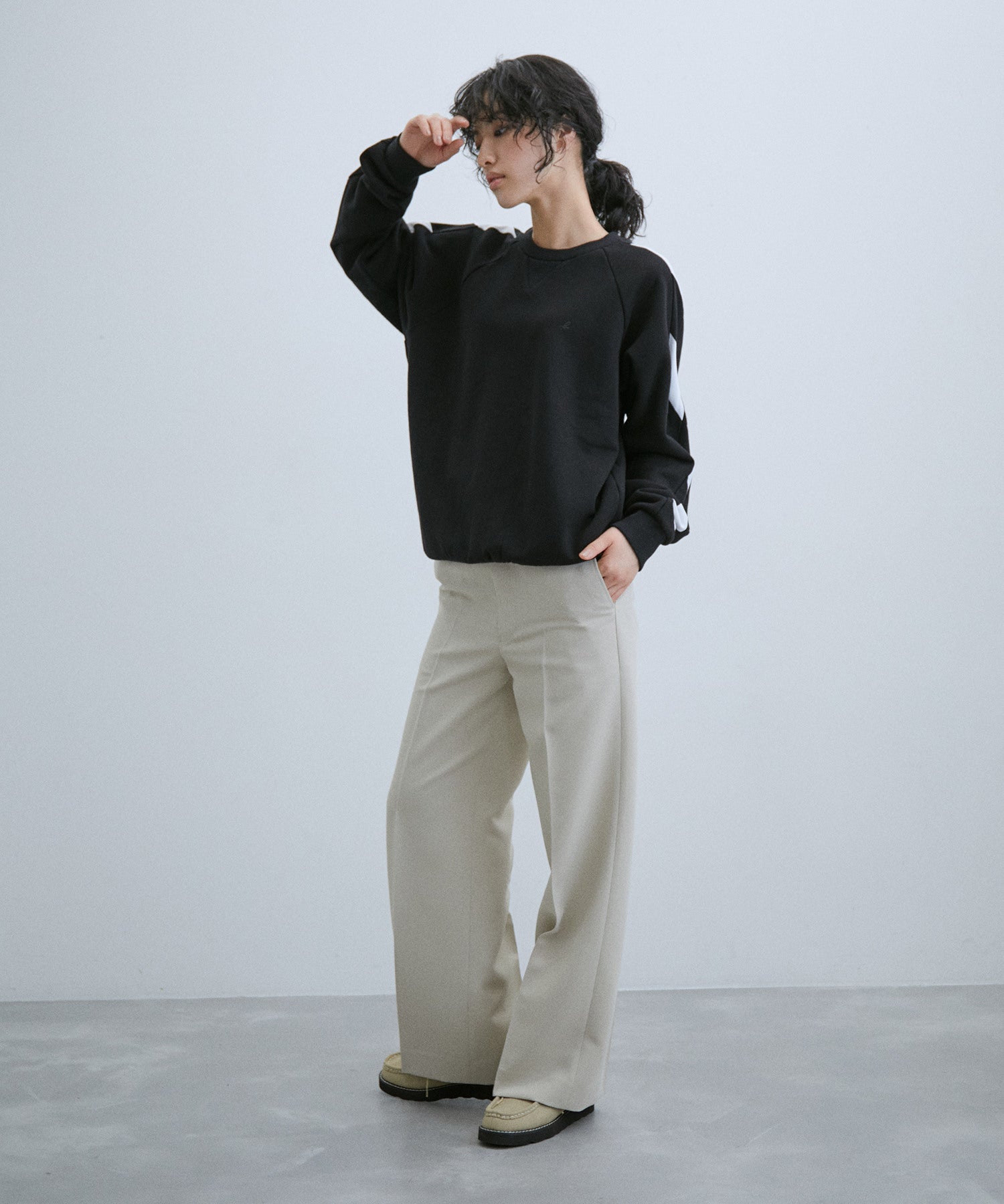 WEB限定】【agnes b. pour ADAM ET ROPE'】SWEAT SENGA MIXTE BANDE