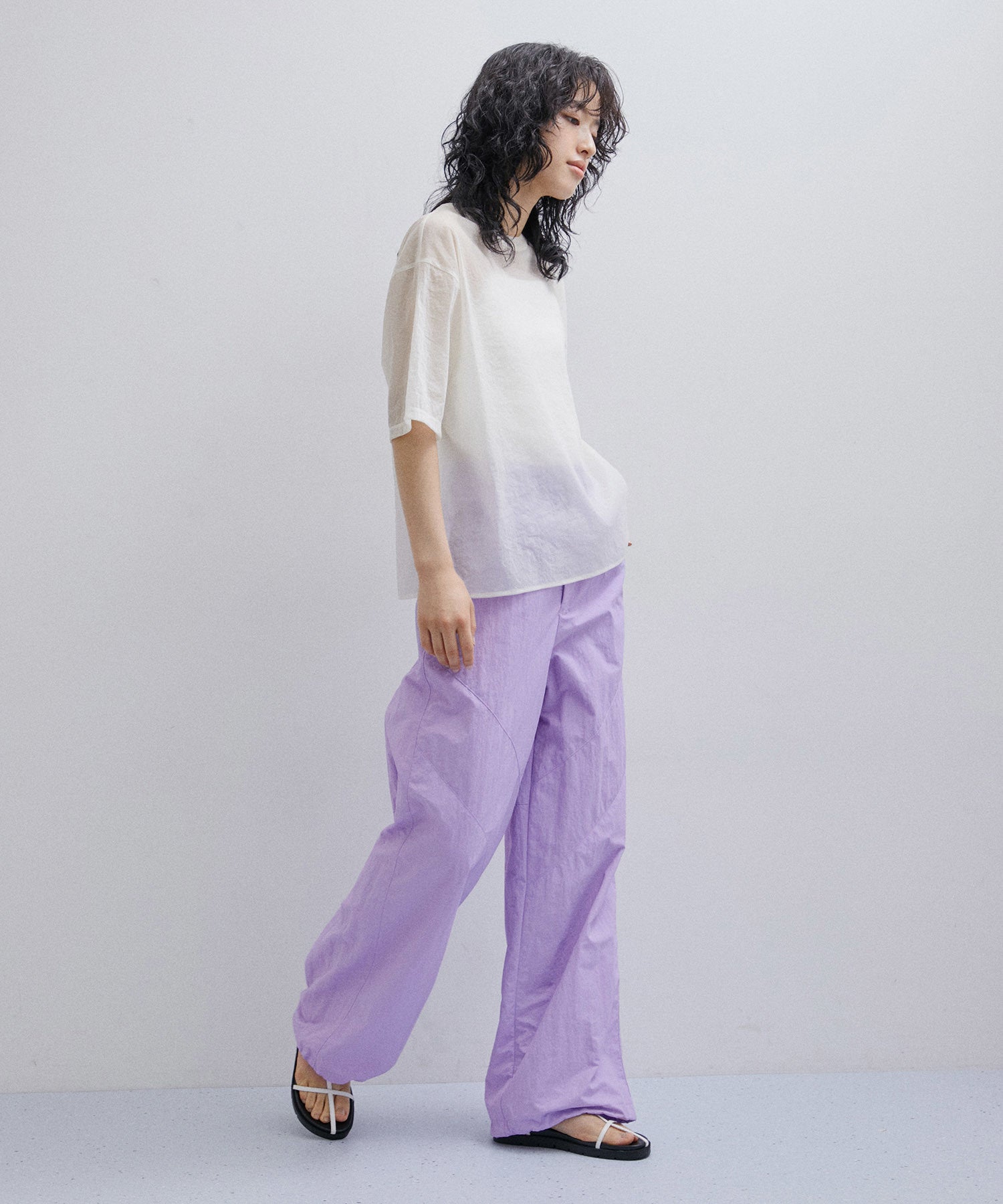 ADAM ET ROPE’BOTANICAL DYED  NYLON PANTS