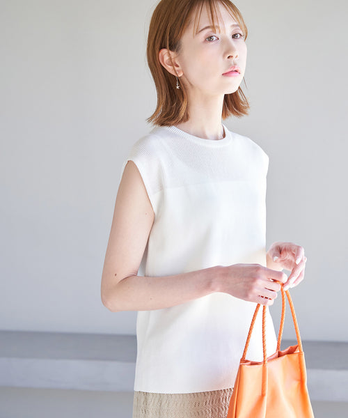 ROPÉ PICNIC / Beauty knit/デコルテシアーゼロスリーブニットプル