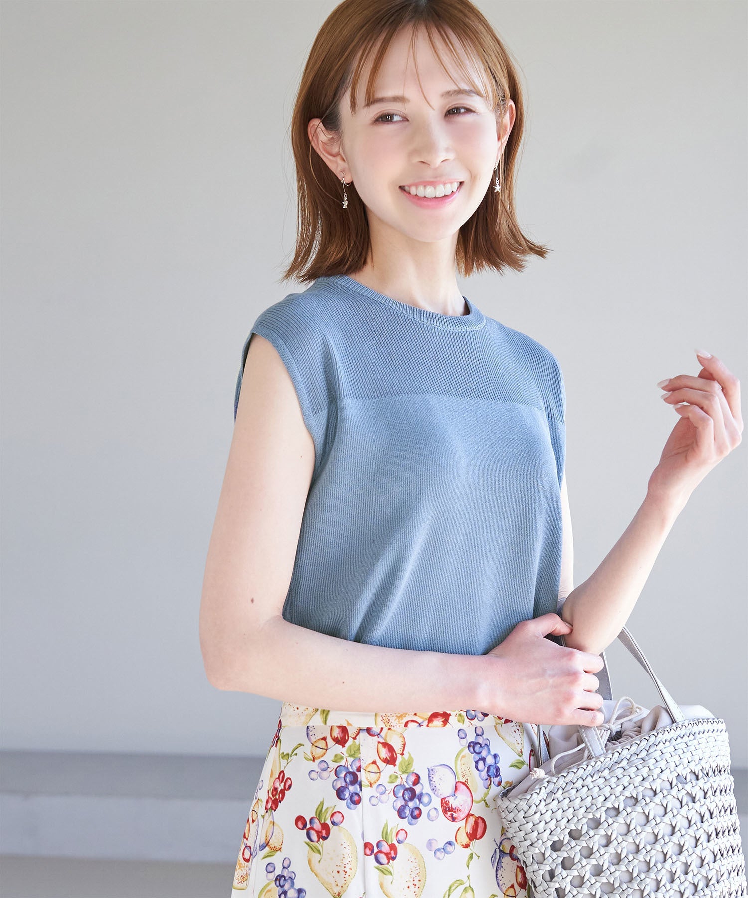 ROPÉ PICNIC / Beauty knit/デコルテシアーゼロスリーブニットプル