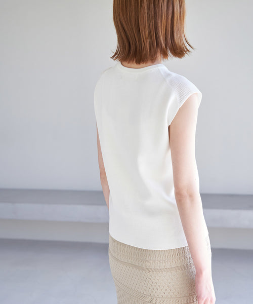 ROPÉ PICNIC / Beauty knit/デコルテシアーゼロスリーブニットプル