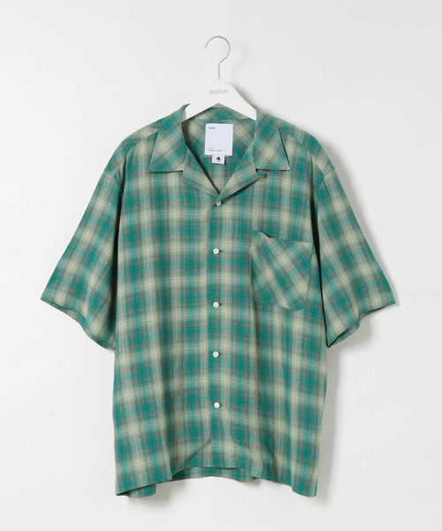 ADAM ET ROPÉ HOMME / MENS【ALONE】Rayon Shirt Check GRN (トップス