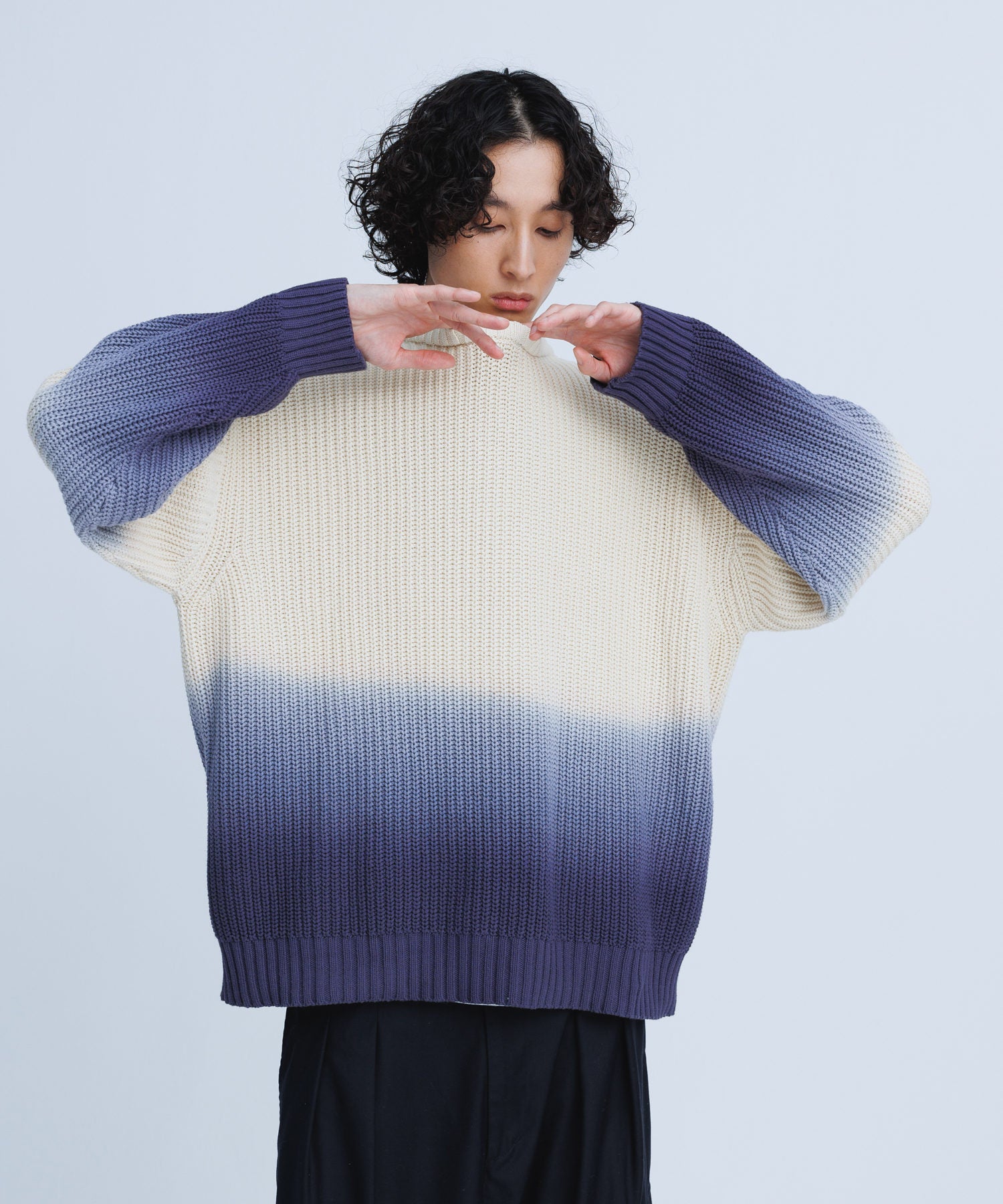 WEB限定】Dip Dye グラデーション 畦編み ルーズニット / ユニセックス