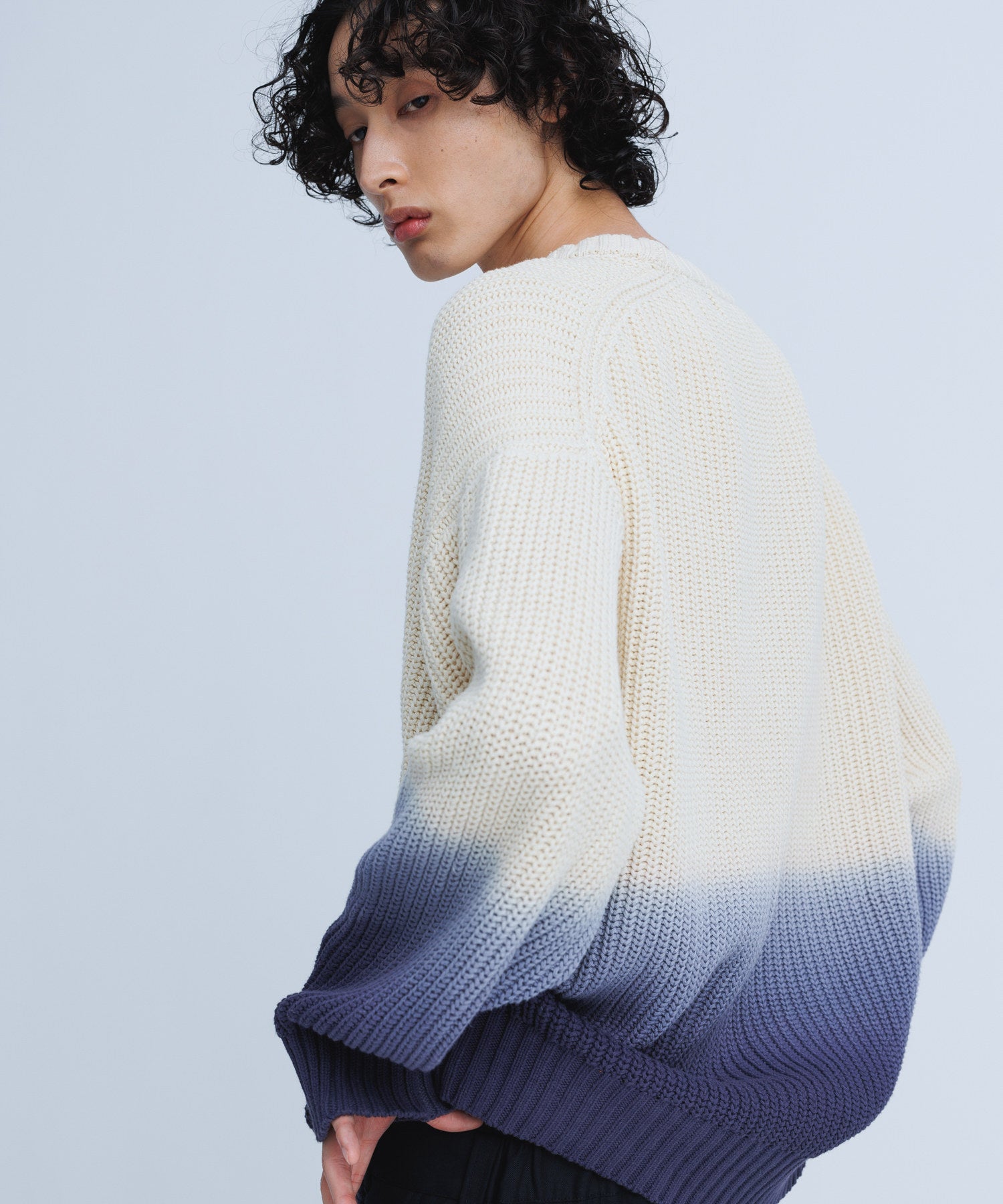 WEB限定】Dip Dye グラデーション 畦編み ルーズニット / ユニセックス